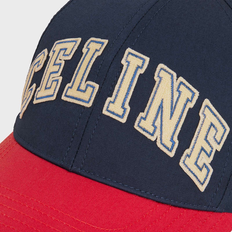 Celine College Baseball In Katoenen Pet Donkerblauw Rood | CL-591702