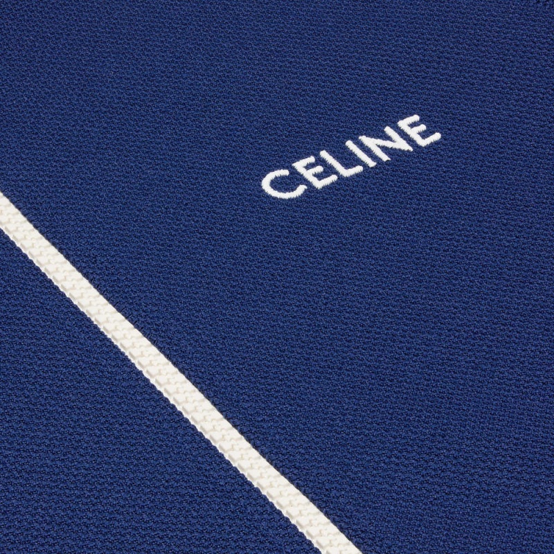 Celine Cropped Tracksuit In Texturized Jersey Jassen Donkerblauw Wit | CL-592677