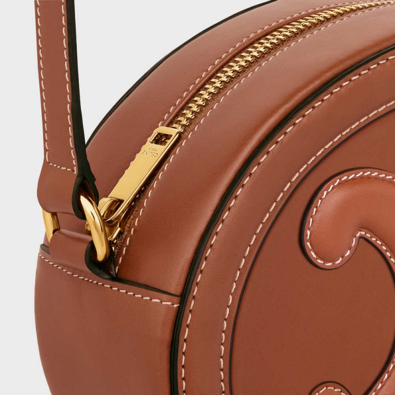 Celine Crossbody Oval Purse Cuir Triomphe In Smooth Calfskin Mini Tassen Bruin | CL-593045