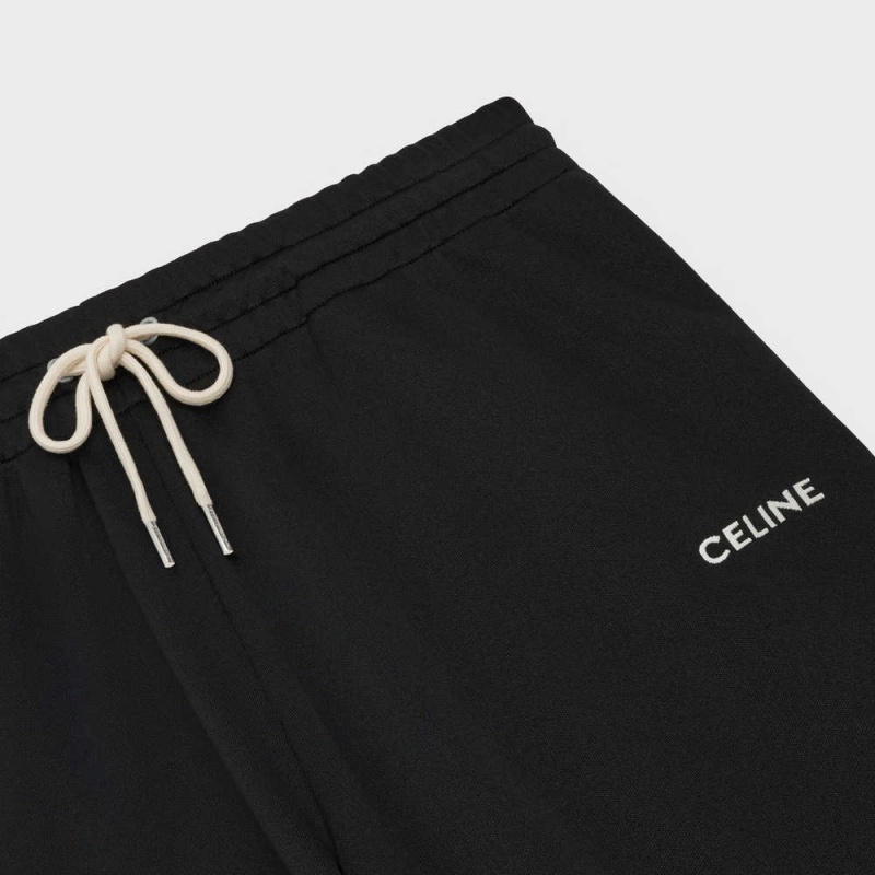 Celine Double-faced Jersey Joggers Korte Broek Zwart Wit | CL-592751