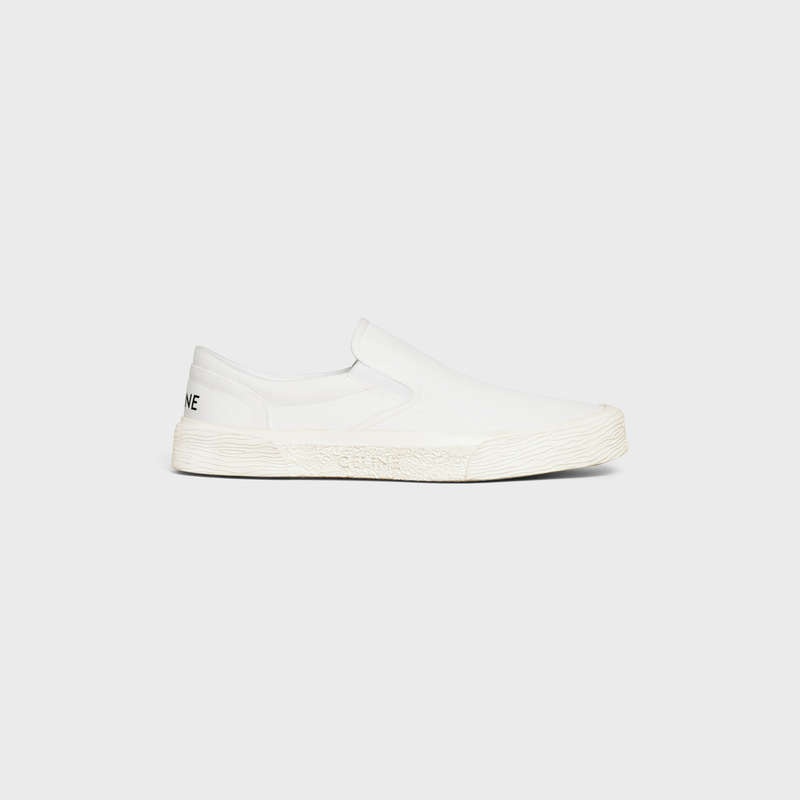 Celine Elliot Slip-on In Canvas Sneakers Wit | CL-591914