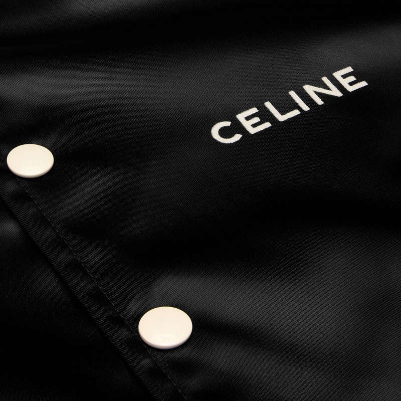 Celine Embroidered Teddy In Satin-finish Nylon Blousons Zwart | CL-591941