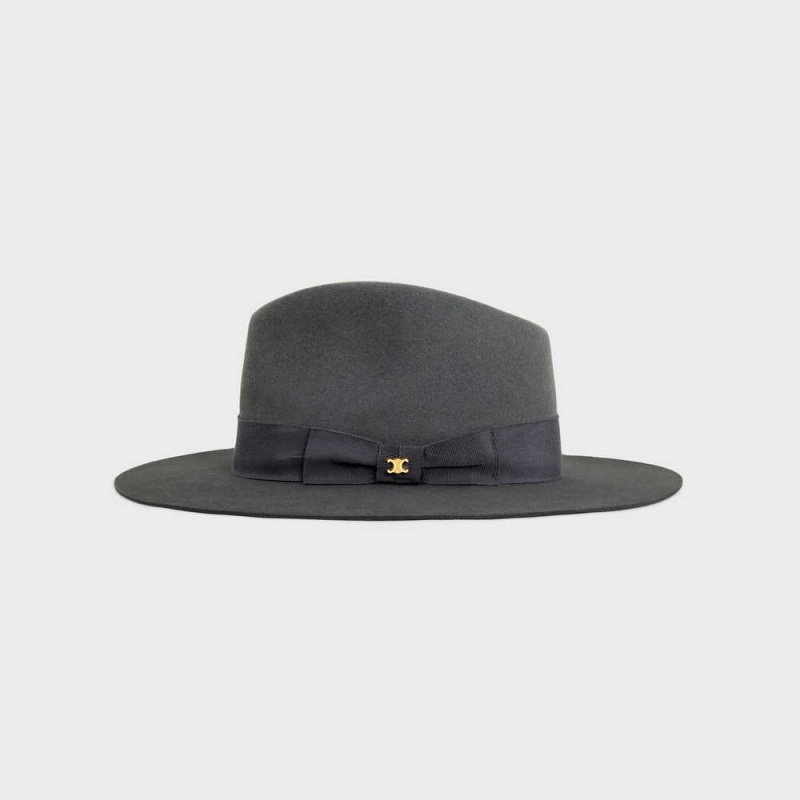 Celine Fedora In Felt Hoed Donkergrijs | CL-592340