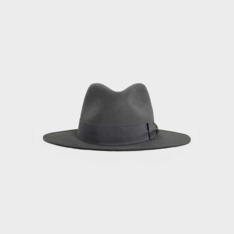 Celine Fedora In Felt Hoed Donkergrijs | CL-592340