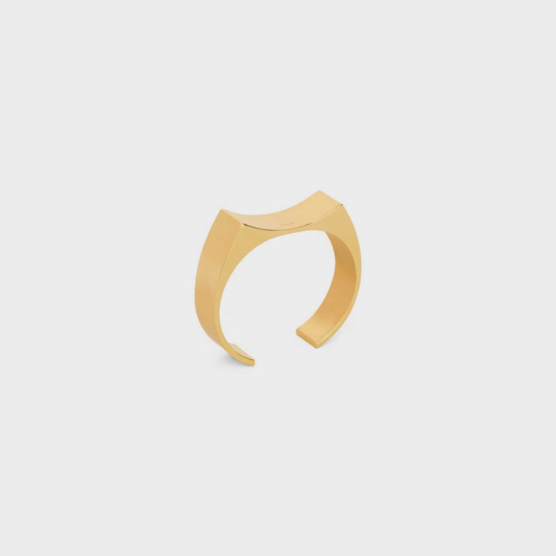 Celine Formes Abstraites Concave Cuff In Brass With Gold Finish Armbanden Goud | CL-592213