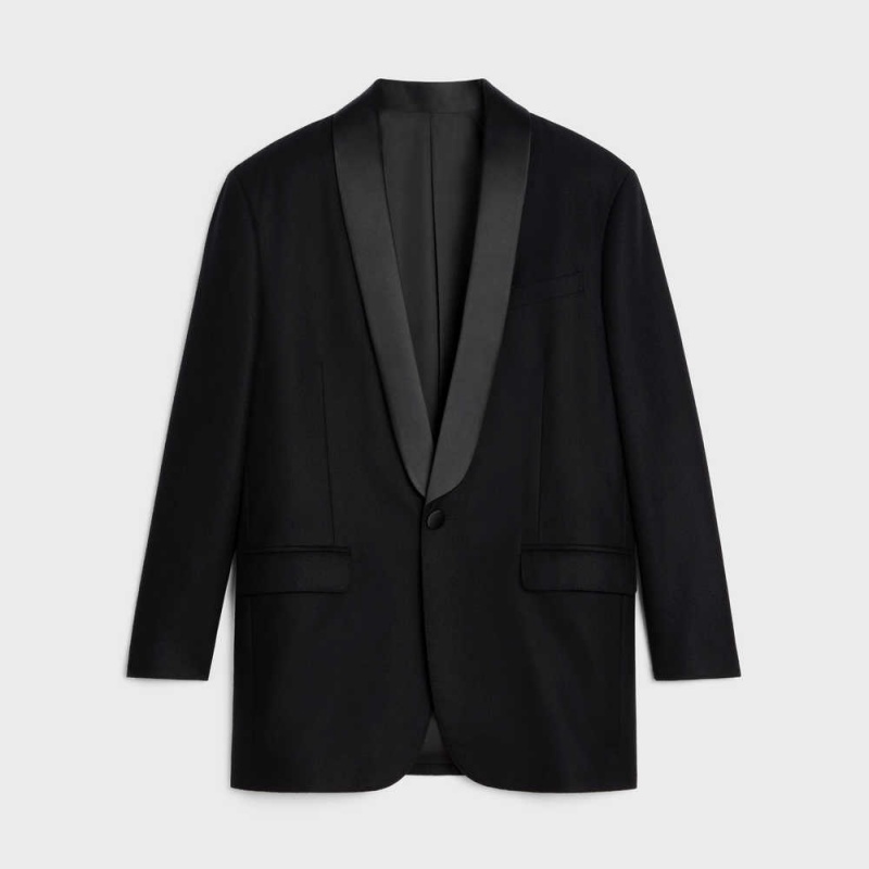 Celine GarçOn Tux In Cashmere Flannel Jassen Zwart | CL-592668