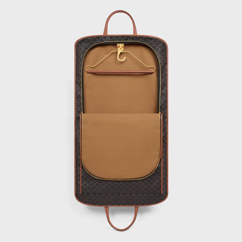 Celine Garment Bag In Triomphe Canvas And Calfskin Zakelijke Tassen Bruin | CL-591825