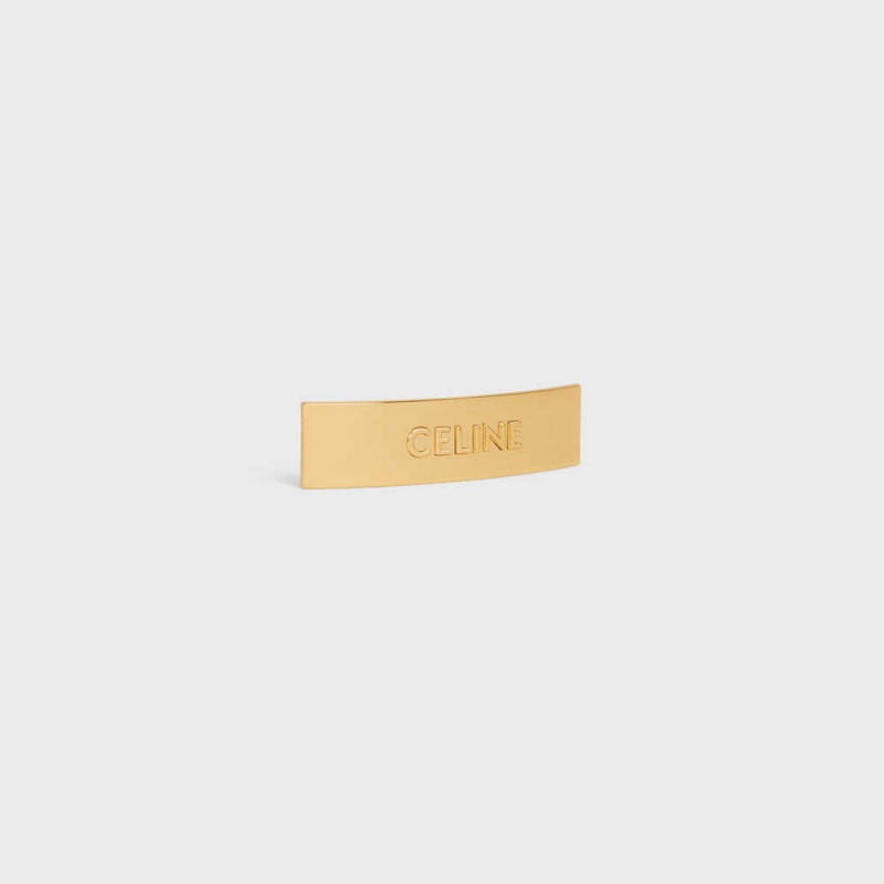 Celine Hair Clip In Brass And Steel With Gold Finish Haaraccessoires Goud | CL-592324