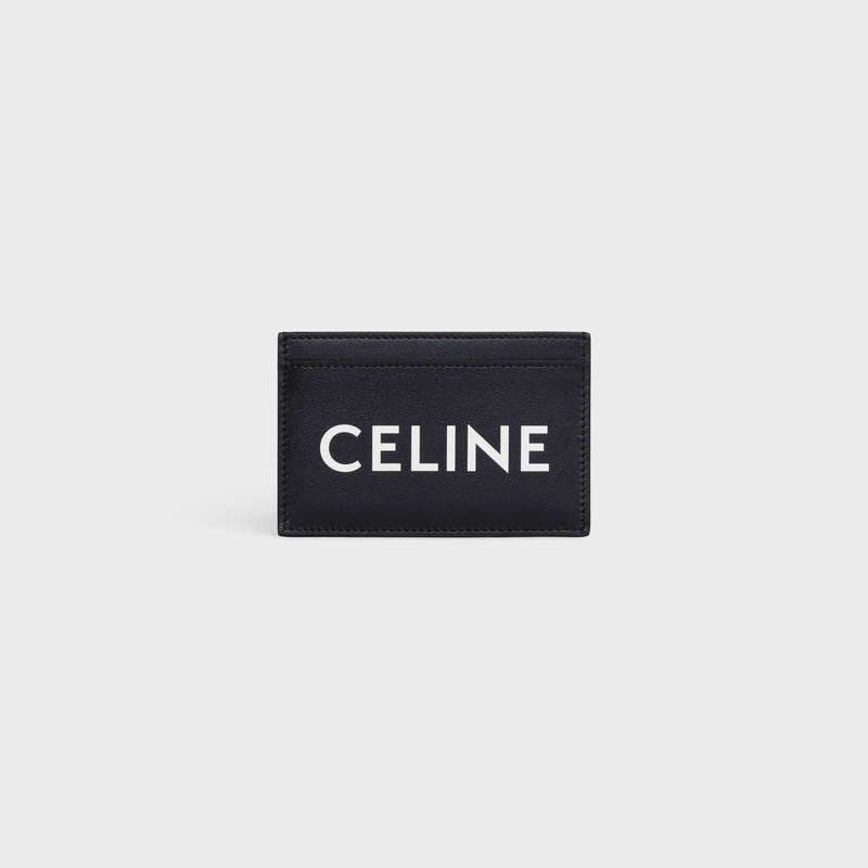 Celine In Smooth Calfskin With Celine Print Pasjeshouder Zwart | CL-591804