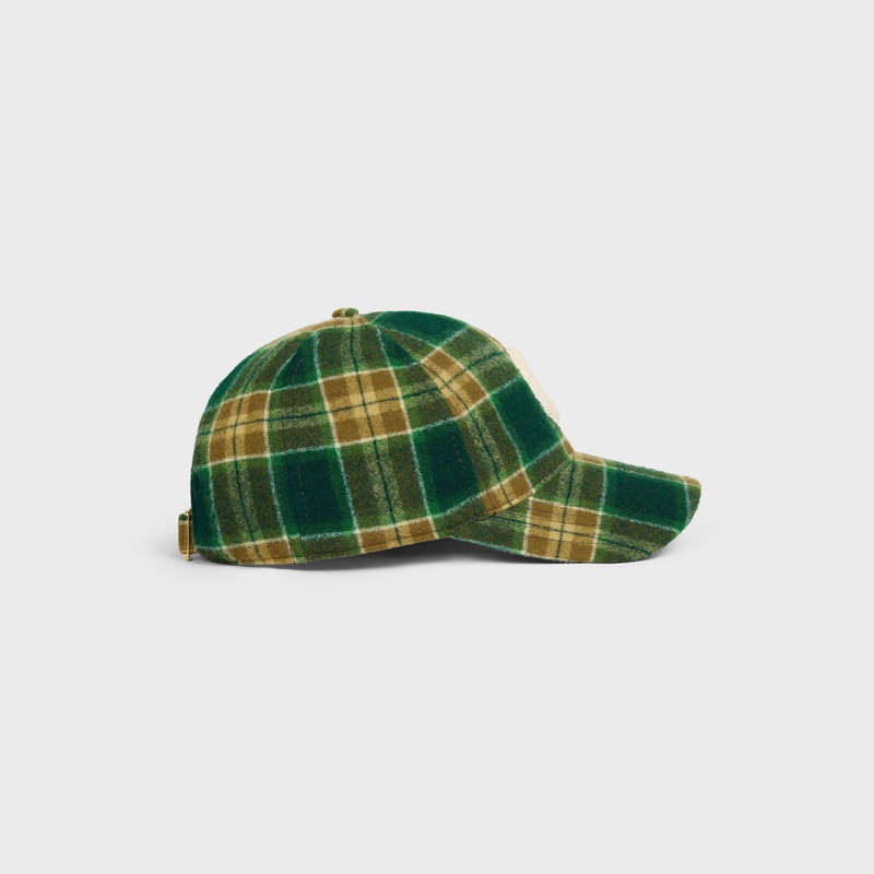 Celine Initial Snapback In Checked Wol Pet Gekleurd | CL-591698