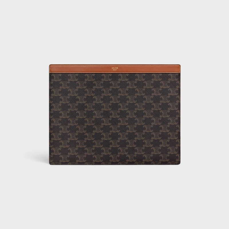 Celine Ipad Pro Sleeve In Triomphe Canvas And Calfskin Zak Bruin | CL-591784