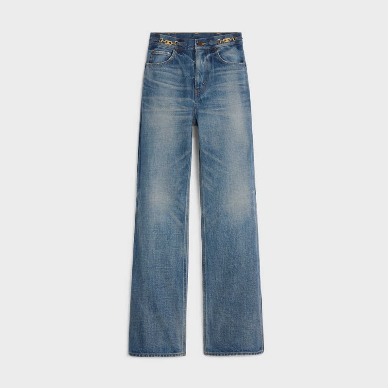 Celine Jane Flare Jeans In Denim Union Wash Broek Lichtturkoois | CL-592719