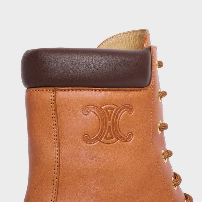 Celine Kanten-up With Triomphe Bulky In Calfskin Laarzen Bruin | CL-592509