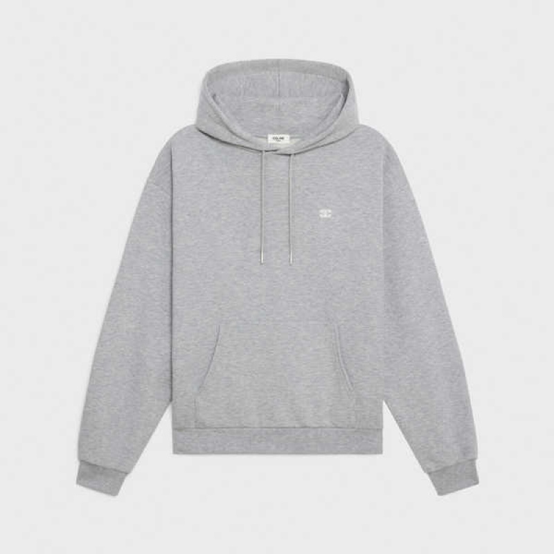 Celine Katoenen/Cashmere Triomphe Hoodie Sweatshirts Grijs Wit | CL-592805