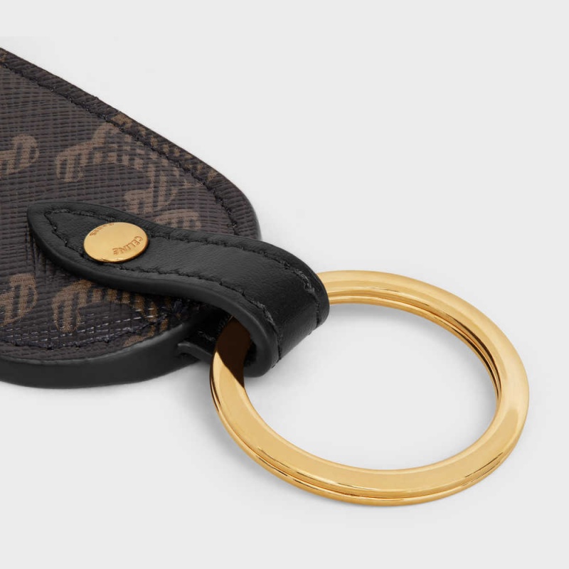 Celine Key Holder In Triomphe Canvas And Calfskin Zak Zwart | CL-592893