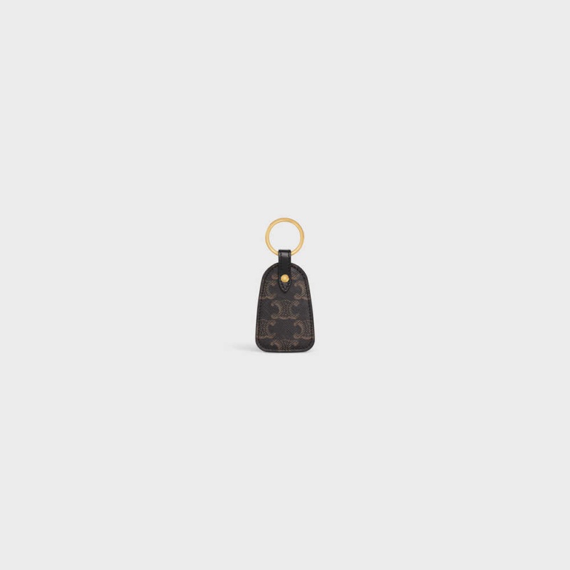 Celine Key Holder In Triomphe Canvas And Calfskin Zak Zwart | CL-592893