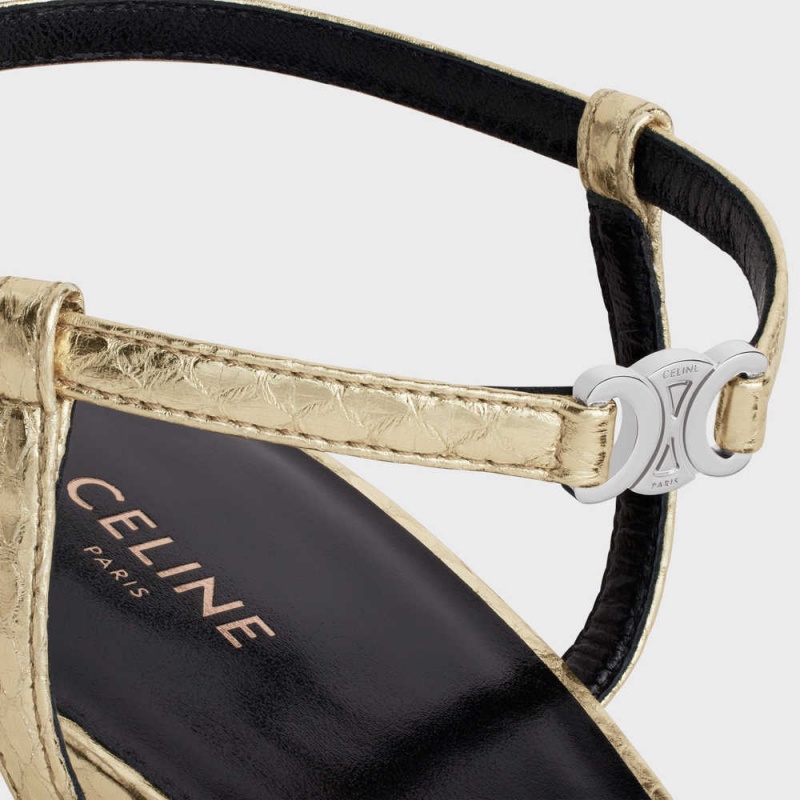 Celine Kitten With Riemen Triomphe In Laminated Ayers Hakken Zilver | CL-592564