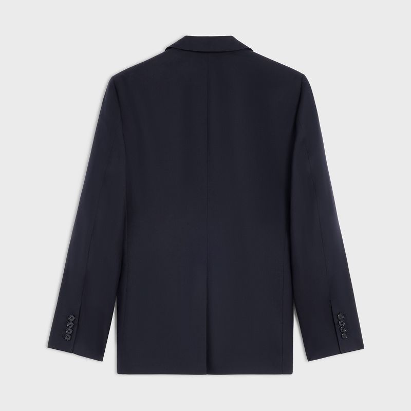 Celine Klassieke In Wol Gabardine Jassen Donkerblauw | CL-591982