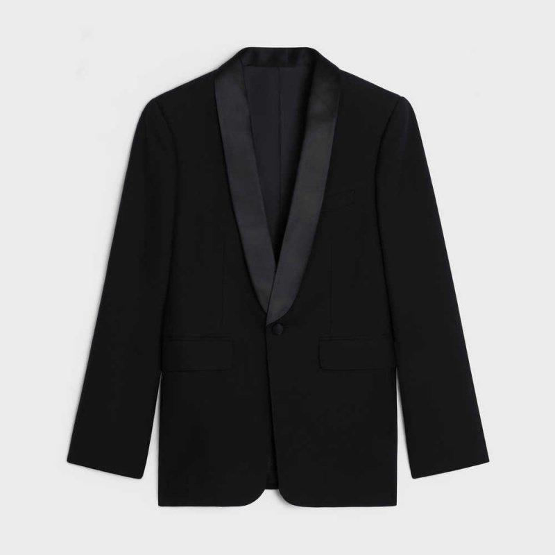 Celine Klassieke Tux In Mohair And Silk Jassen Zwart | CL-592667