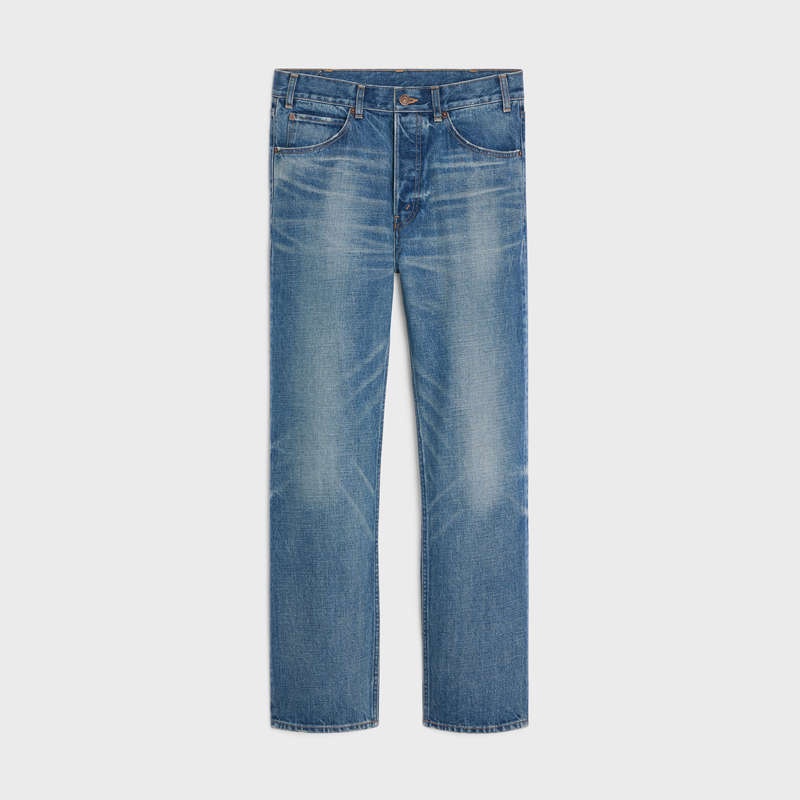 Celine Kurt Jeans In Union Wash Denim Broek Lichtturkoois | CL-592050