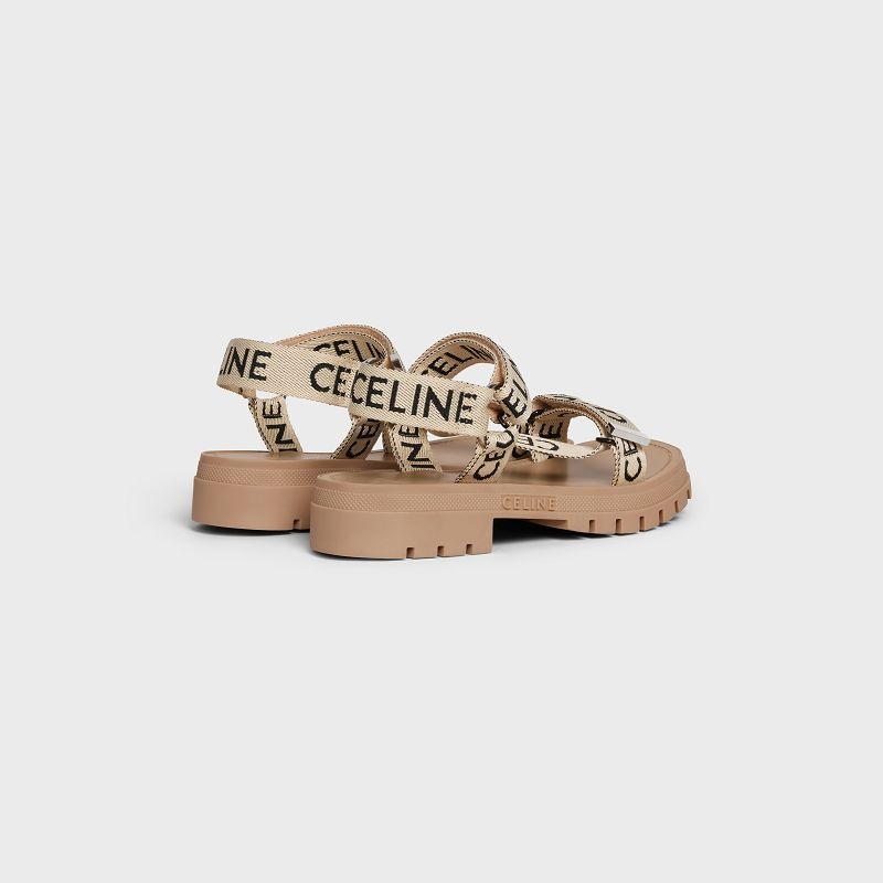 Celine Leo Bandjes In With Jacquard Sandalen Bruin Zwart | CL-591893