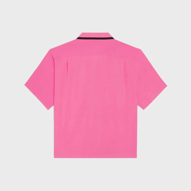 Celine Loose Bowling In Rayon Twill Overhemd Roze | CL-592151