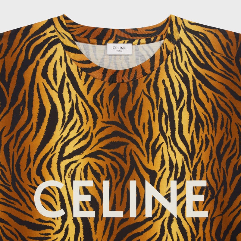 Celine Loose In Jersey T-shirt Wit | CL-592134