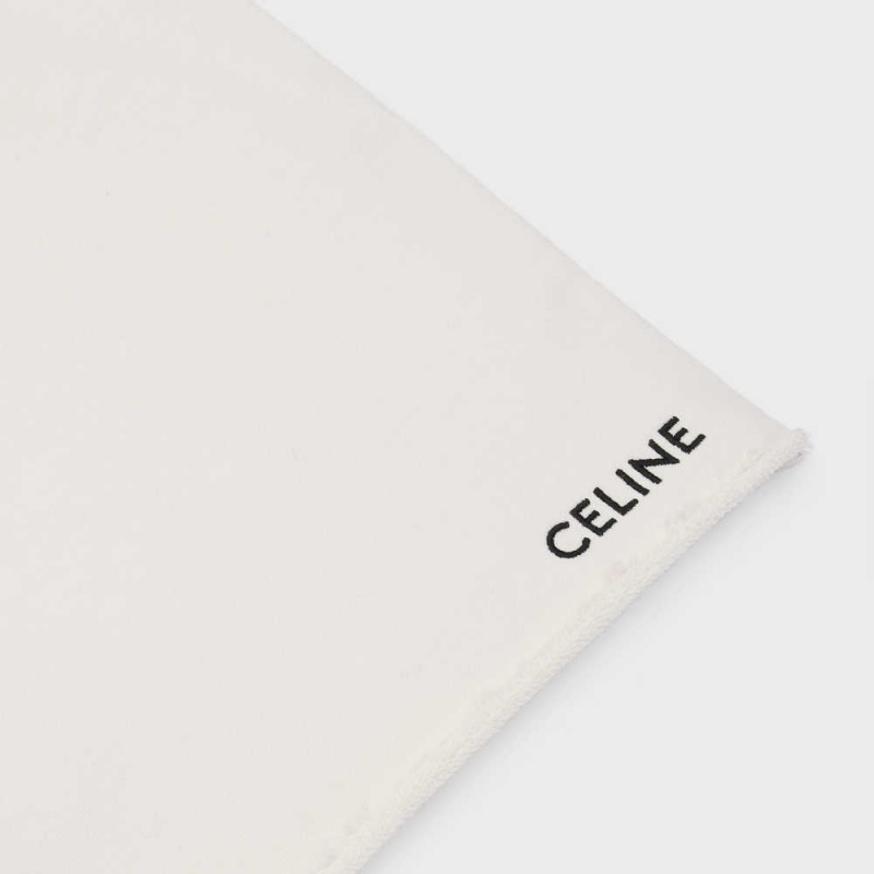 Celine Loose In Katoenen Fleece Broek Room Zwart | CL-592758