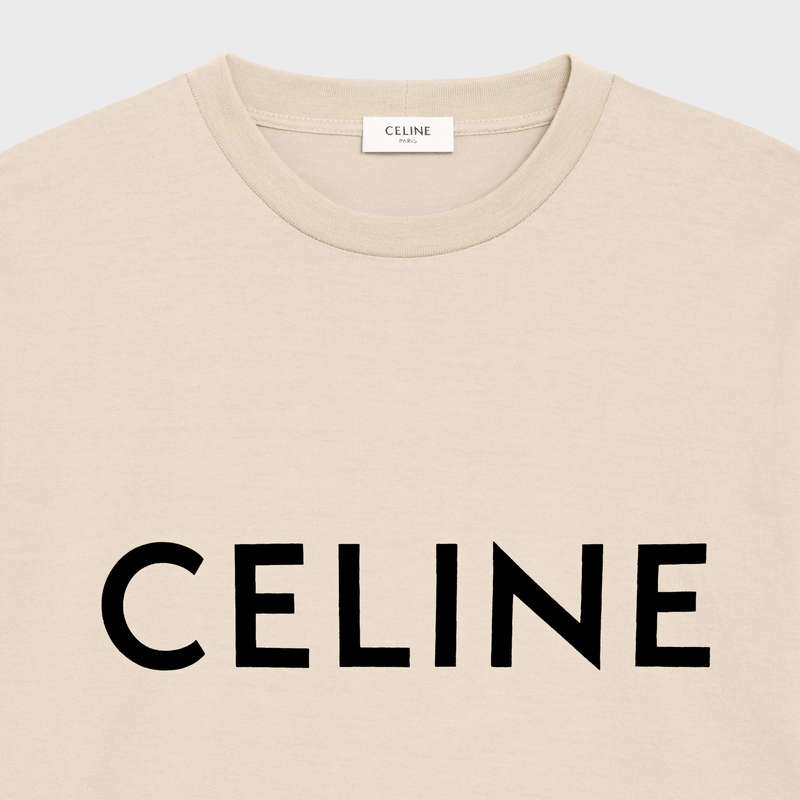 Celine Loose In Katoenen Jersey T-shirt Grijs Beige Zwart | CL-592138