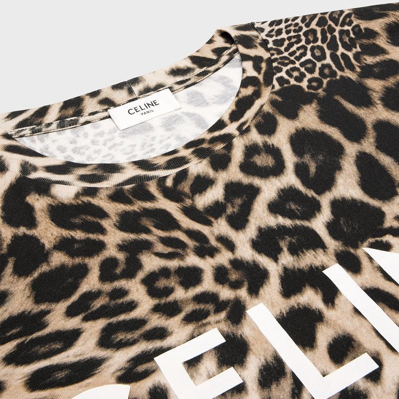 Celine Loose In Katoenen Jersey T-shirt Leopard | CL-592135