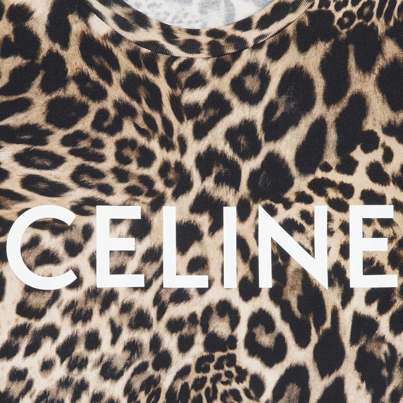 Celine Loose In Katoenen Jersey T-shirt Leopard | CL-592135