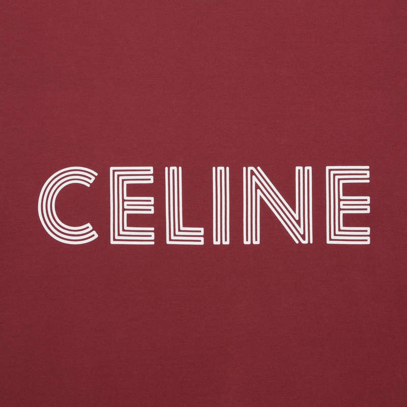 Celine Loose In Katoenen Jersey T-shirt Rood Paars Wit | CL-592126