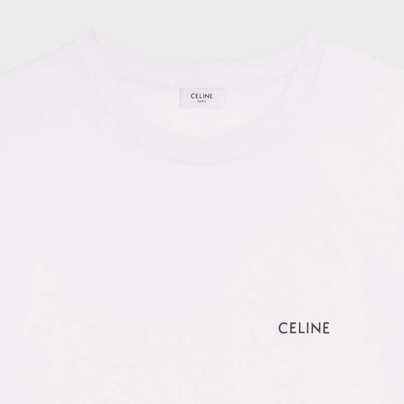 Celine Loose In Katoenen Jersey T-shirt Wit | CL-592132