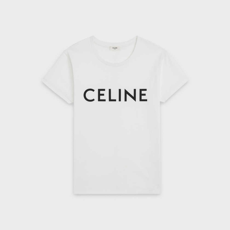 Celine Loose In Katoenen Jersey T-shirt Wit | CL-592795