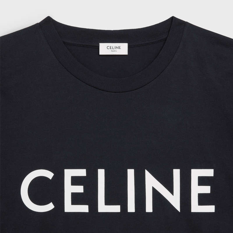 Celine Loose In Katoenen Jersey T-shirt Zwart Wit | CL-592137