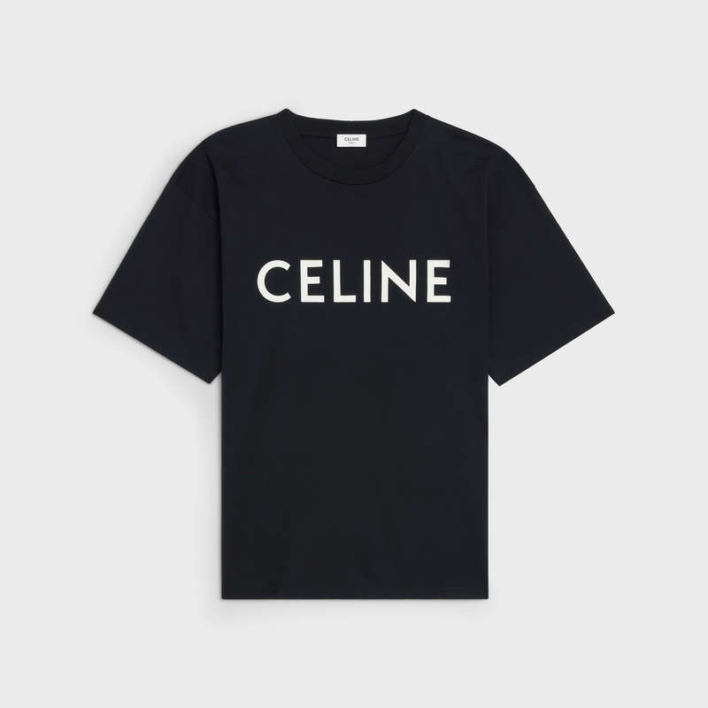 Celine Loose In Katoenen Jersey T-shirt Zwart Wit | CL-592137