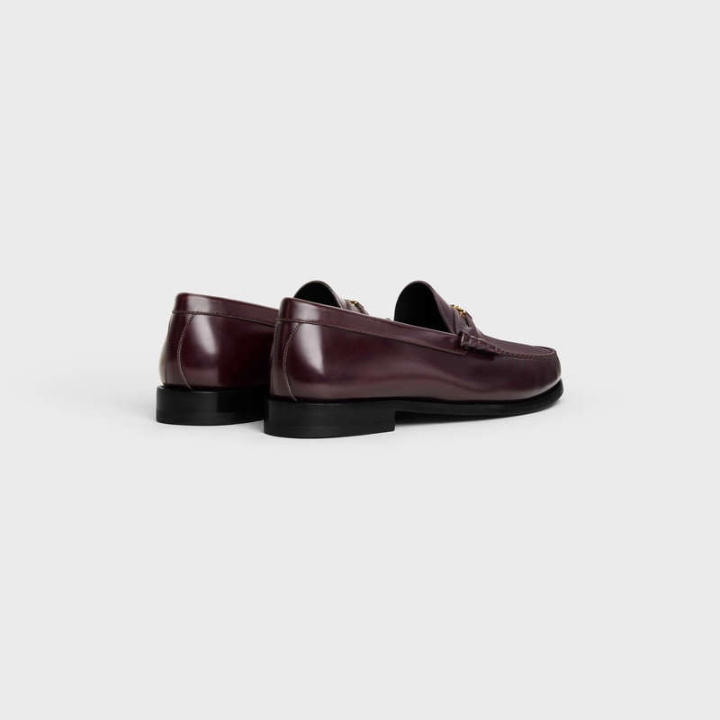 Celine Luco Triomphe In Polished Bullskin Loafers Bordeaux | CL-591885