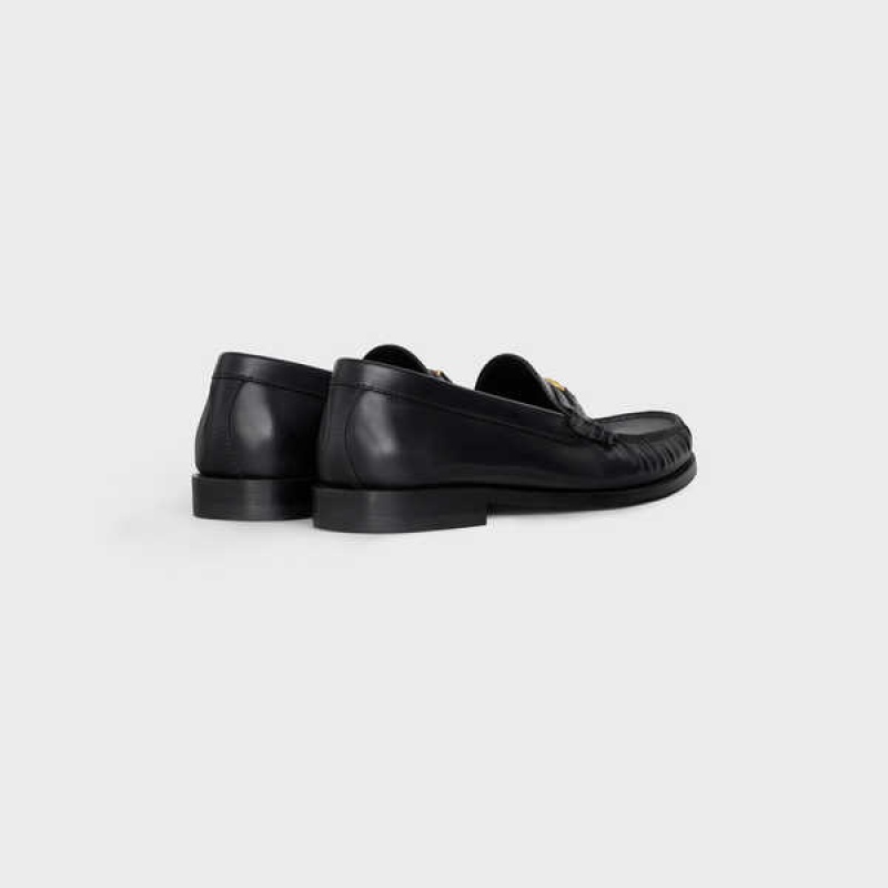 Celine Luco Triomphe In Polished Calfskin Loafers Zwart | CL-592526