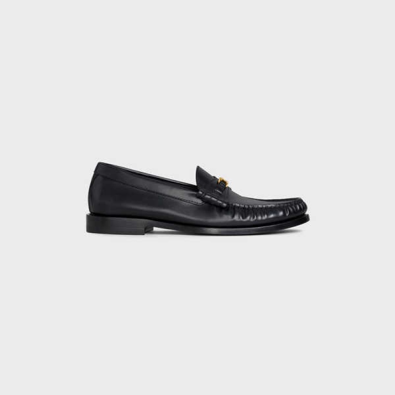 Celine Luco Triomphe In Polished Calfskin Loafers Zwart | CL-592526