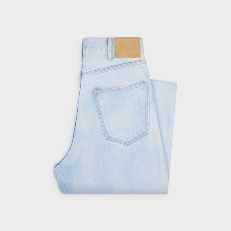 Celine Margaret Jeans In Sun-faded Wash Denim Broek Oranje Lichtturkoois | CL-592716