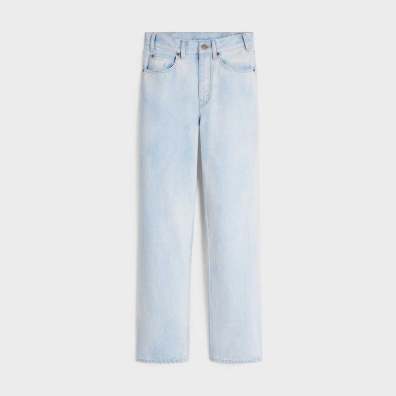 Celine Margaret Jeans In Sun-faded Wash Denim Broek Oranje Lichtturkoois | CL-592716