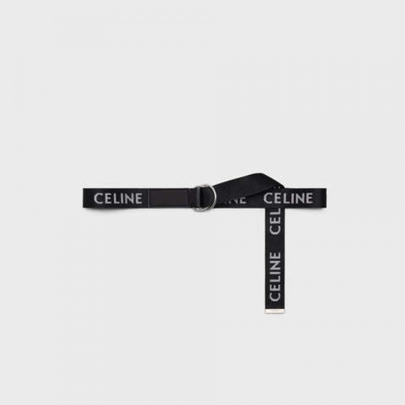 Celine Medium Double In Jacquard Textiel And Calfskin Riemen Zwart | CL-591777