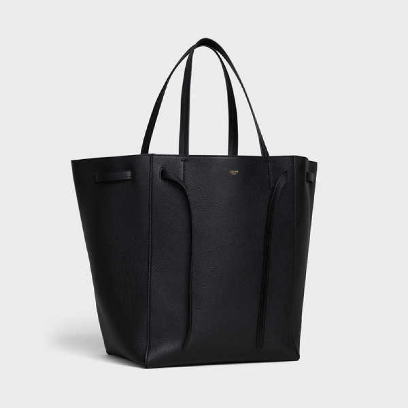 Celine Medium Phantom In Soft Grained Calfskin Cabas Zwart | CL-593094