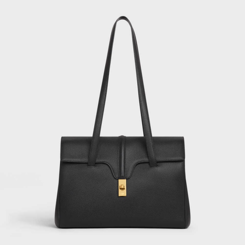 Celine Medium Soft Bag In Supple Grained Calfskin 16 Zwart | CL-593263