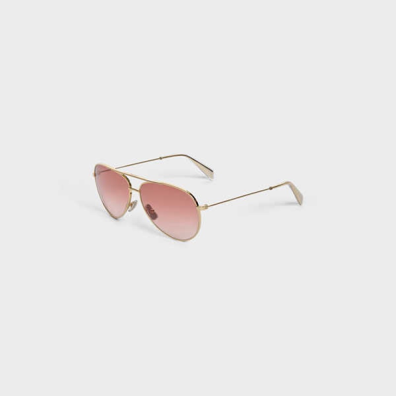 Celine Metal Frame 02 In Metal Zonnebril Goud Roze | CL-592411