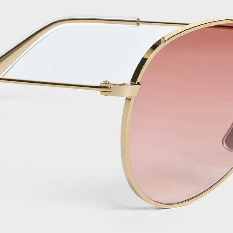 Celine Metal Frame 02 In Metal Zonnebril Goud Roze | CL-592411