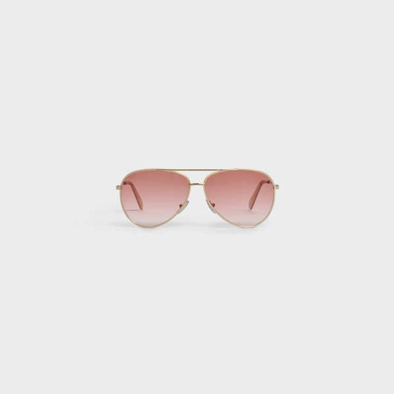 Celine Metal Frame 02 In Metal Zonnebril Goud Roze | CL-592411