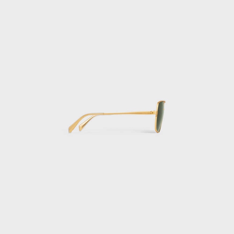 Celine Metal Frame 24 In Metal Zonnebril Goud Groen | CL-592409