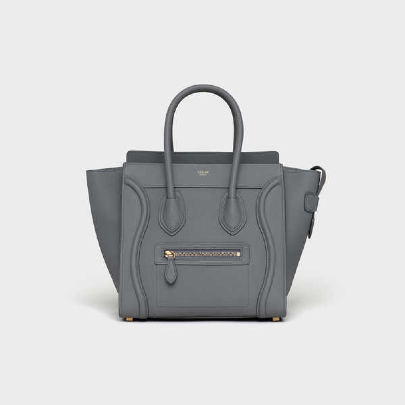 Celine Micro Handbag In Baby Drummed Calfskin Luggage Grijs | CL-593052