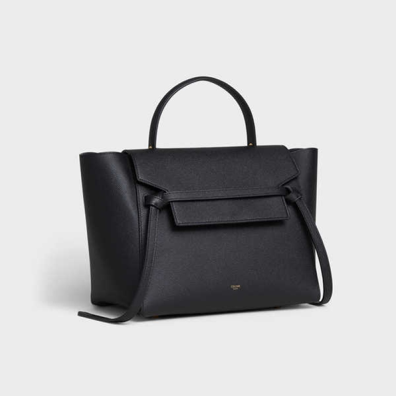 Celine Mini In Grained Calfskin Heuptas Zwart | CL-593064